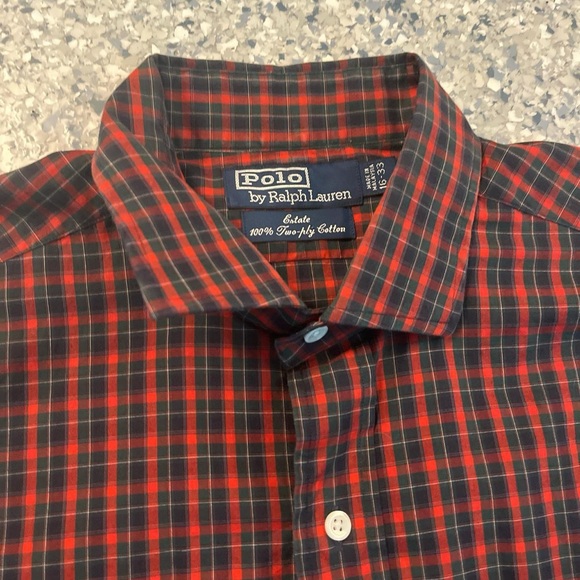 Polo Ralph Lauren Men's Red and Black Plaid Shirt - Picture 1 of 7